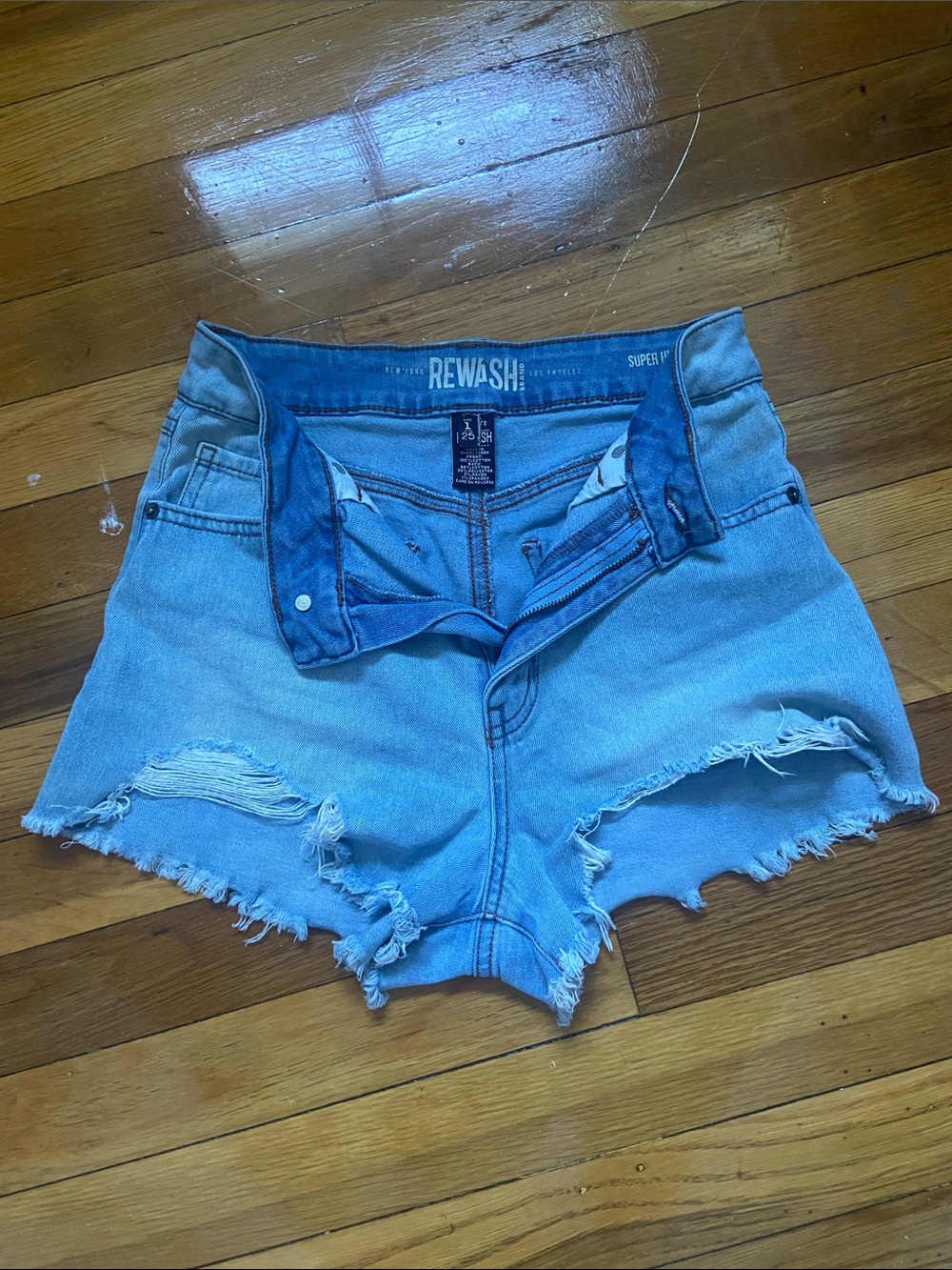 Rewash Light Blue Distressed Denim Cutoff Shorts